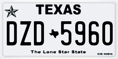 TX license plate DZD5960