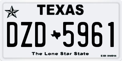 TX license plate DZD5961