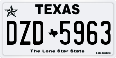 TX license plate DZD5963
