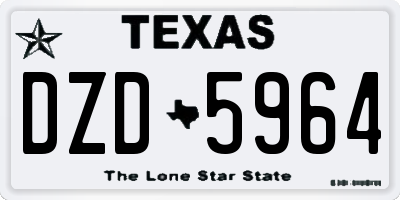 TX license plate DZD5964