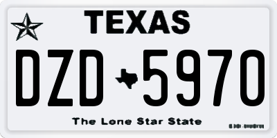 TX license plate DZD5970