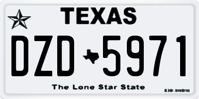 TX license plate DZD5971