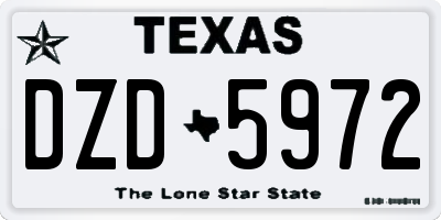 TX license plate DZD5972