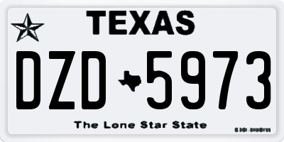 TX license plate DZD5973