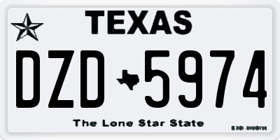 TX license plate DZD5974