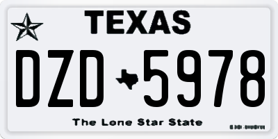 TX license plate DZD5978