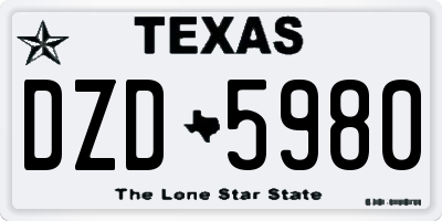 TX license plate DZD5980