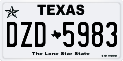 TX license plate DZD5983