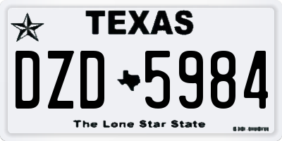 TX license plate DZD5984