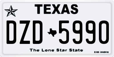 TX license plate DZD5990