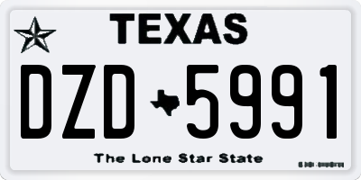 TX license plate DZD5991