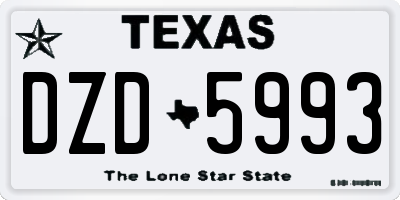 TX license plate DZD5993