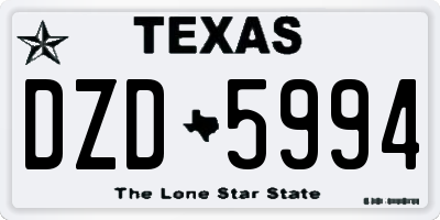 TX license plate DZD5994