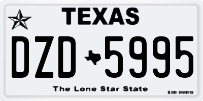 TX license plate DZD5995