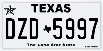 TX license plate DZD5997