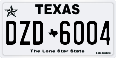 TX license plate DZD6004