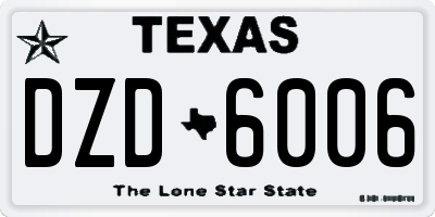 TX license plate DZD6006