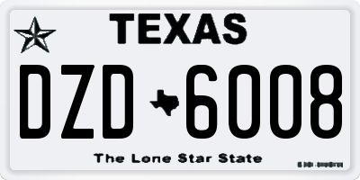TX license plate DZD6008