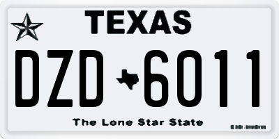 TX license plate DZD6011