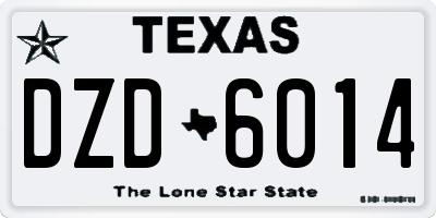TX license plate DZD6014