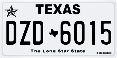 TX license plate DZD6015
