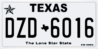 TX license plate DZD6016