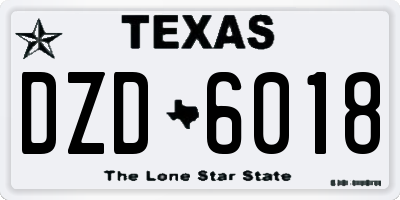 TX license plate DZD6018