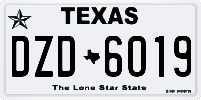 TX license plate DZD6019