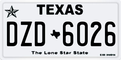 TX license plate DZD6026