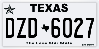 TX license plate DZD6027