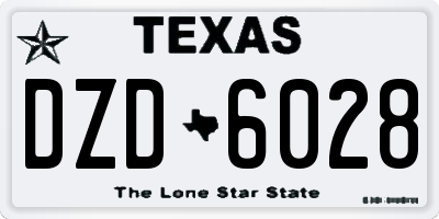 TX license plate DZD6028