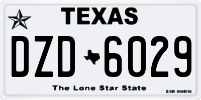 TX license plate DZD6029