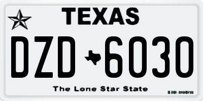 TX license plate DZD6030