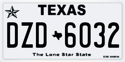 TX license plate DZD6032