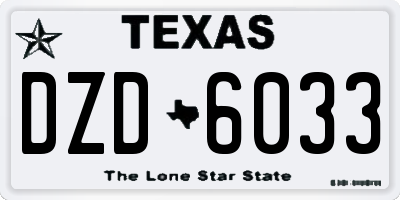 TX license plate DZD6033