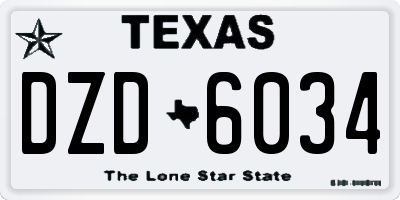 TX license plate DZD6034