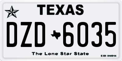 TX license plate DZD6035
