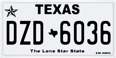 TX license plate DZD6036