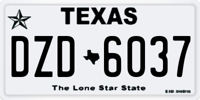 TX license plate DZD6037