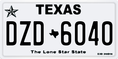 TX license plate DZD6040