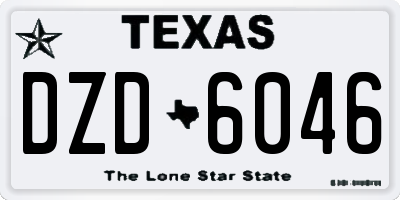 TX license plate DZD6046