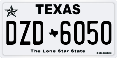 TX license plate DZD6050