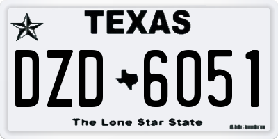 TX license plate DZD6051