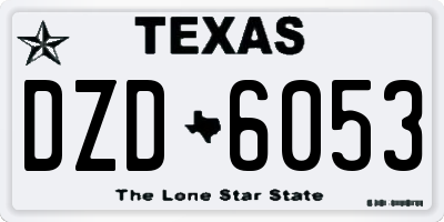 TX license plate DZD6053