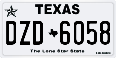TX license plate DZD6058