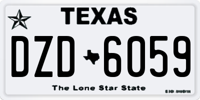 TX license plate DZD6059