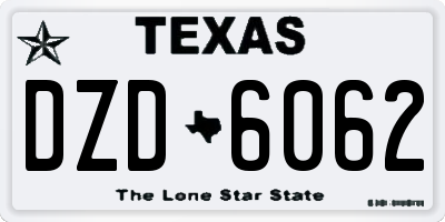 TX license plate DZD6062