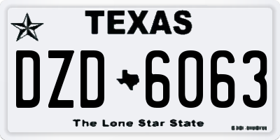 TX license plate DZD6063