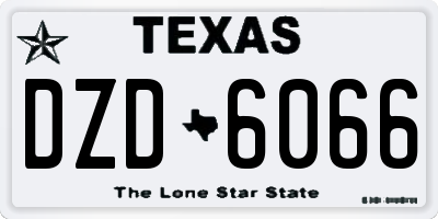TX license plate DZD6066