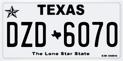 TX license plate DZD6070